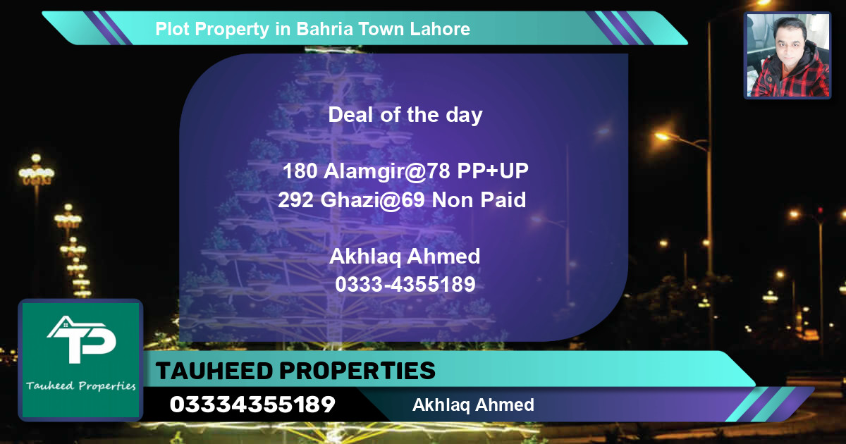Residential Plot for Sale in Bahria Town, Lahore - (BP-56841)