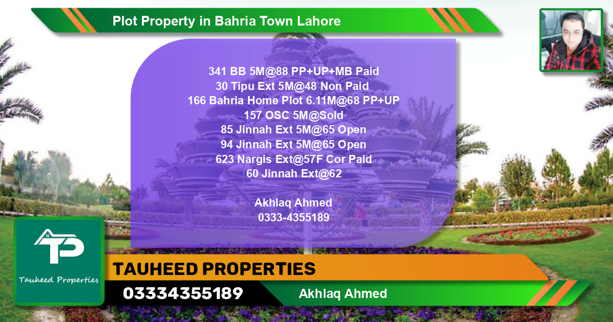 Residential Plot for Sale in Bahria Town, Lahore - (BP-56847)