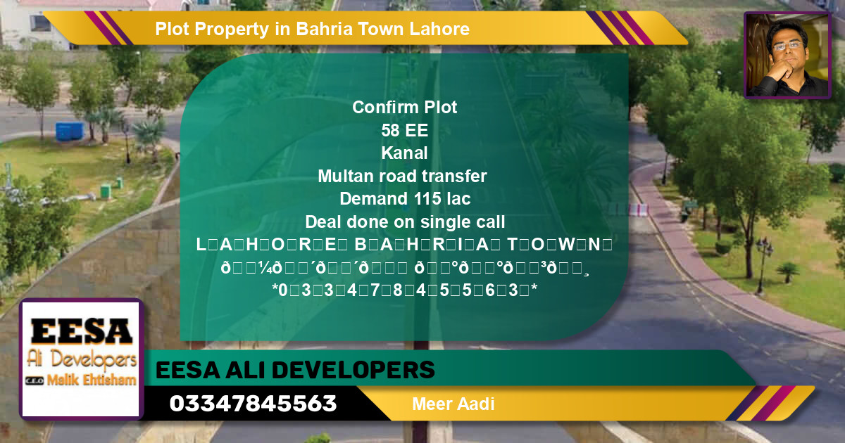 Residential Plot for Sale in Bahria Town, Lahore - (BP-56854)