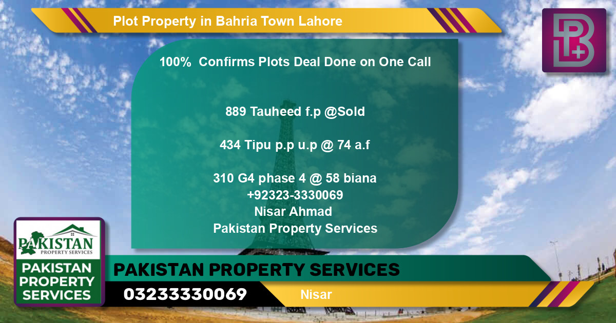 Residential Plot for Sale in Bahria Town, Lahore - (BP-56872)
