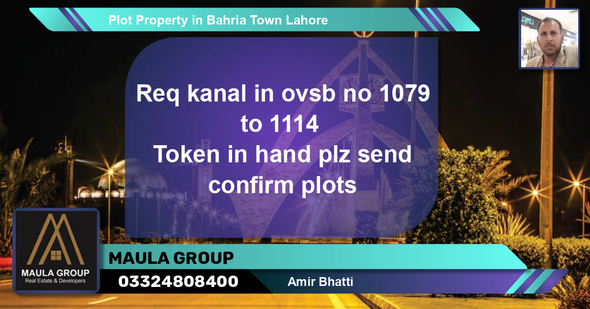 Residential Plot for Sale in Bahria Town, Lahore - (BP-56874)