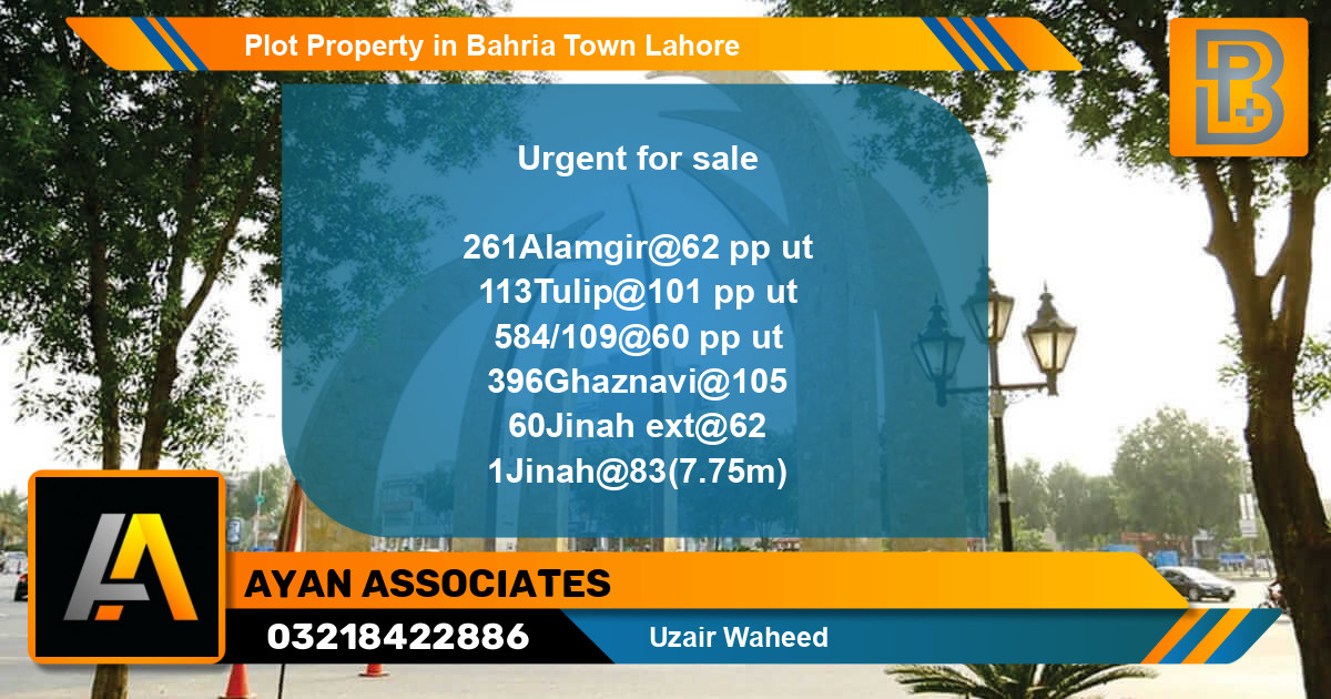 Residential Plot for Sale in Bahria Town, Lahore - (BP-56877)