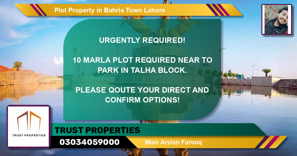 Residential Plot for Sale in Bahria Town, Lahore - (BP-56890)