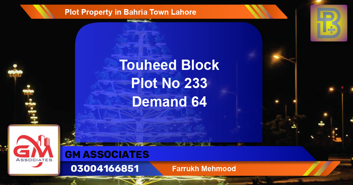 Residential Plot for Sale in Bahria Town, Lahore - (BP-56913)