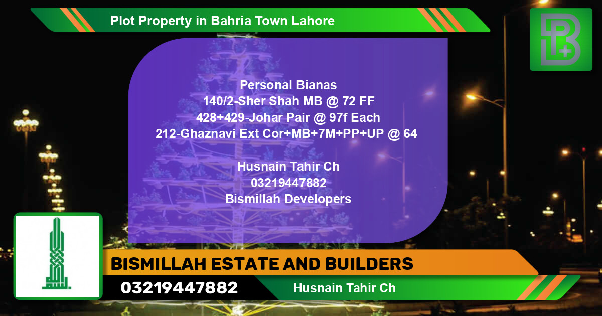 Residential Plot for Sale in Bahria Town, Lahore - (BP-56918)