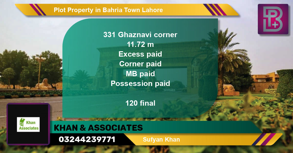 Residential Plot for Sale in Bahria Town, Lahore - (BP-56950)