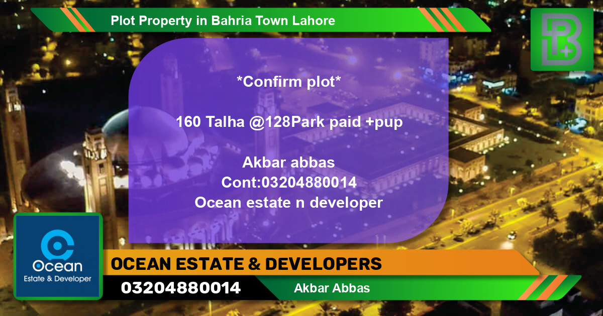 Residential Plot for Sale in Bahria Town, Lahore - (BP-56957)