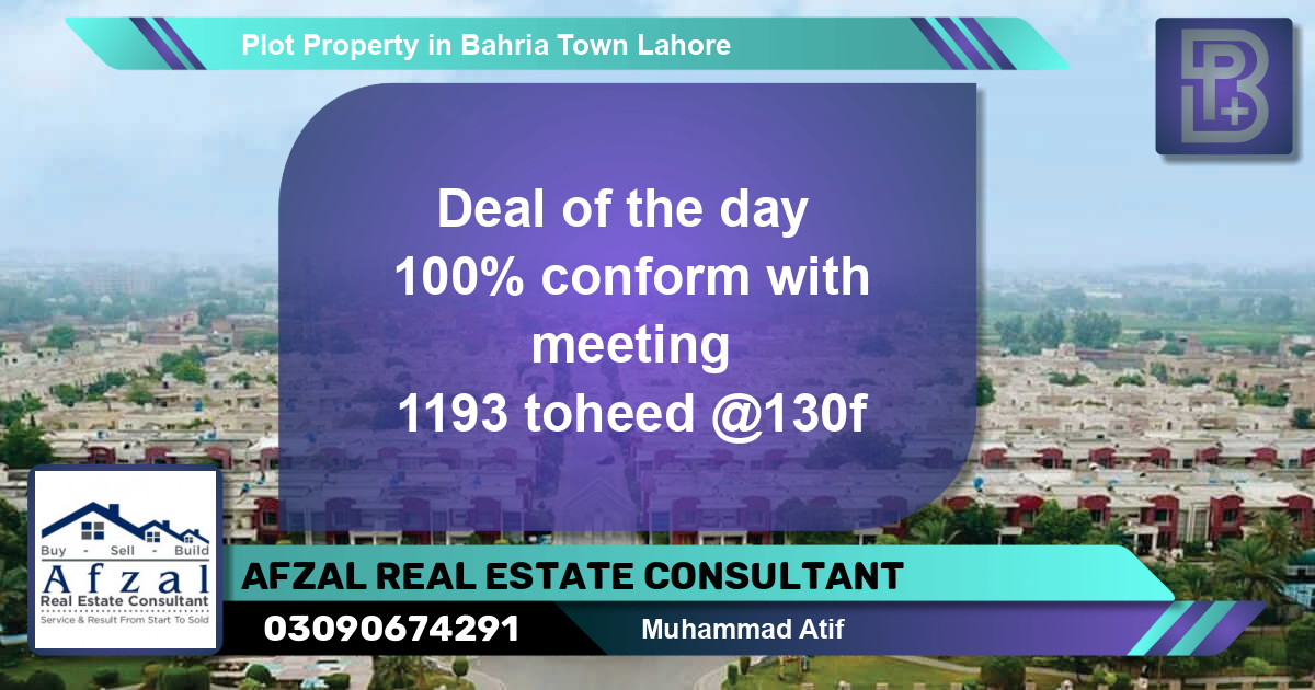 Residential Plot for Sale in Bahria Town, Lahore - (BP-56976)