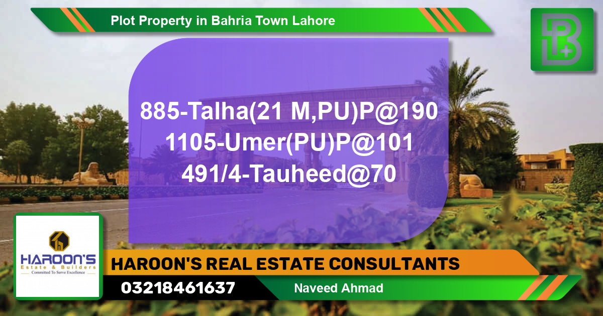 Residential Plot for Sale in Bahria Town, Lahore - (BP-56979)