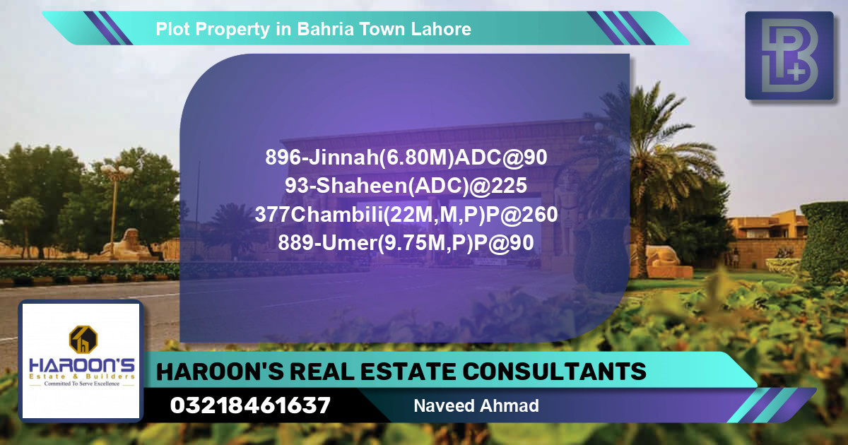 Residential Plot for Sale in Bahria Town, Lahore - (BP-56980)