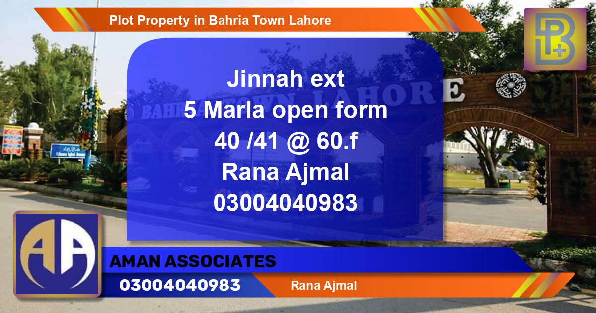 Residential Plot for Sale in Bahria Town, Lahore - (BP-57000)