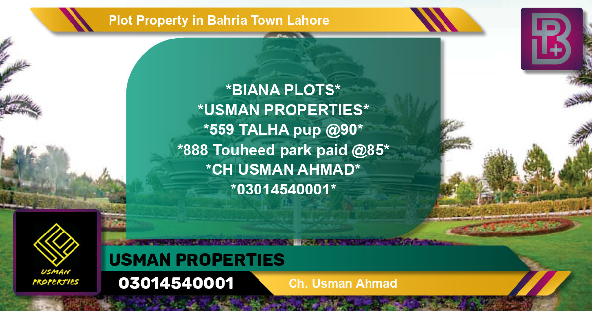 Residential Plot for Sale in Bahria Town, Lahore - (BP-57002)