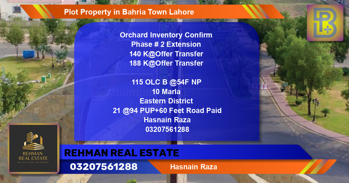 Residential Plot for Sale in Bahria Town, Lahore - (BP-57014)