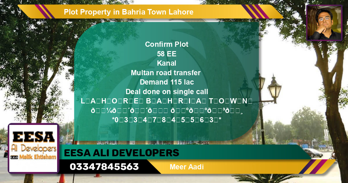 Residential Plot for Sale in Bahria Town, Lahore - (BP-57030)