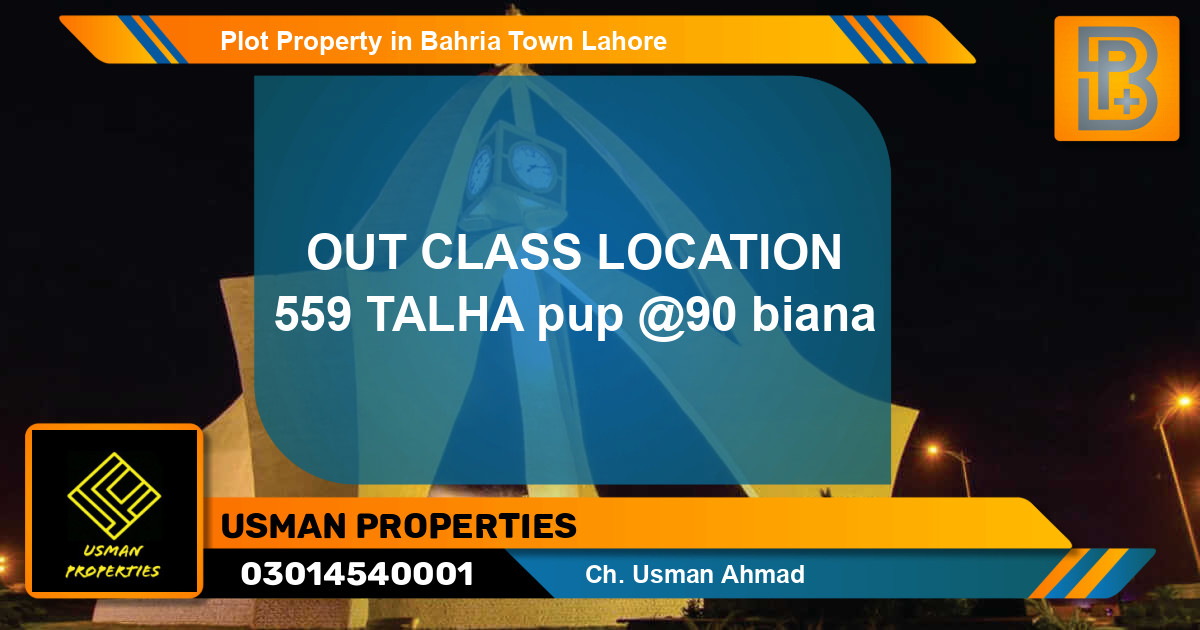 Residential Plot for Sale in Bahria Town, Lahore - (BP-57043)