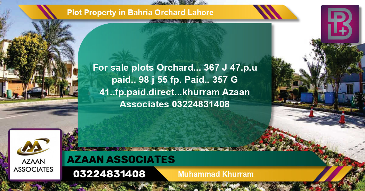Residential Plot for Sale in Bahria Orchard, Lahore - (BP-57045)