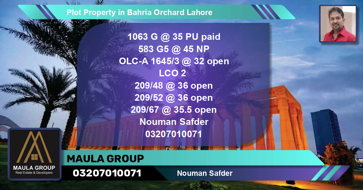 Residential Plot for Sale in Bahria Orchard, Lahore - (BP-57067)