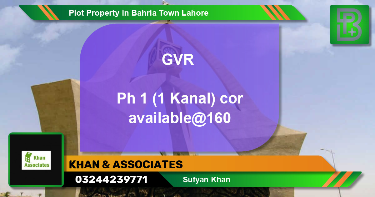 Residential Plot for Sale in Bahria Town, Lahore - (BP-57137)