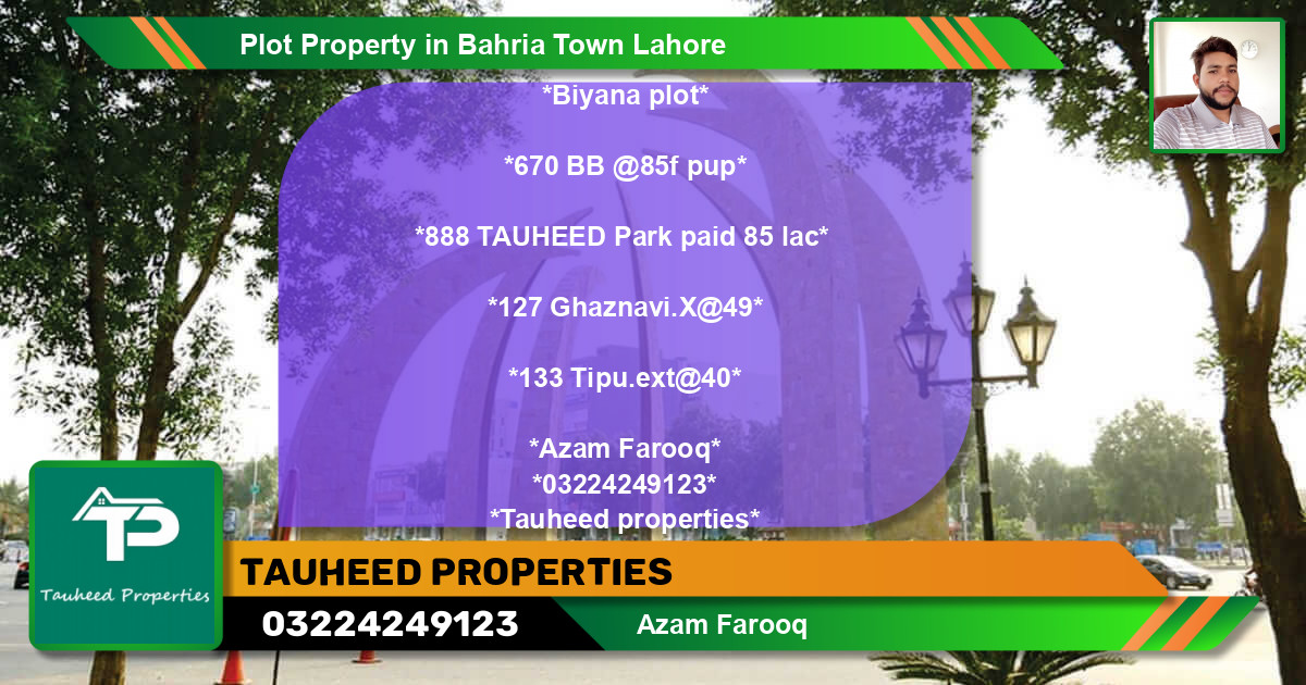 Residential Plot for Sale in Bahria Town, Lahore - (BP-57148)