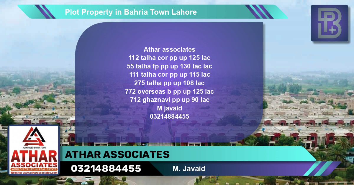 Residential Plot for Sale in Bahria Town, Lahore - (BP-57198)