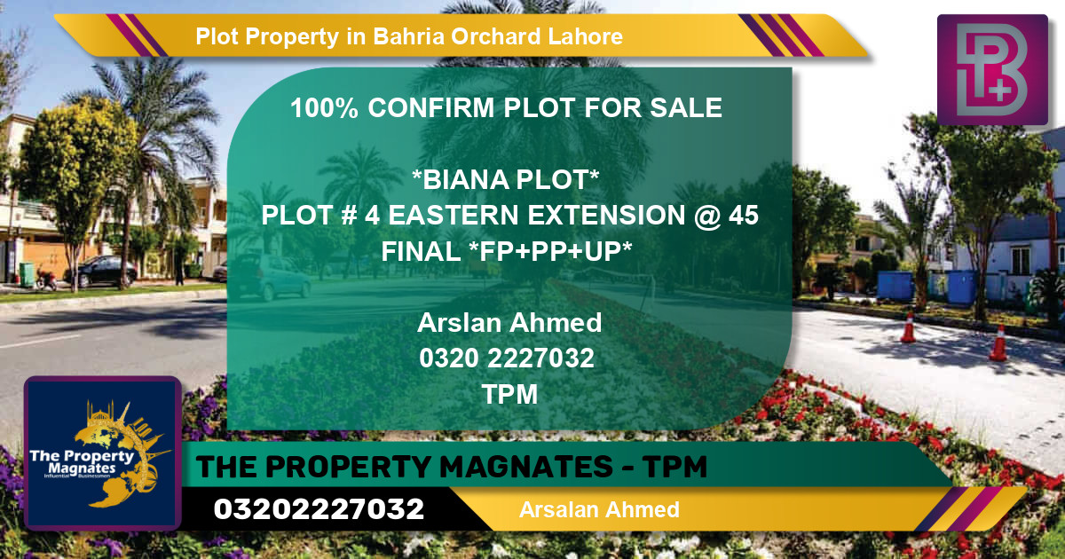 Residential Plot for Sale in Bahria Orchard, Lahore - (BP-57215)