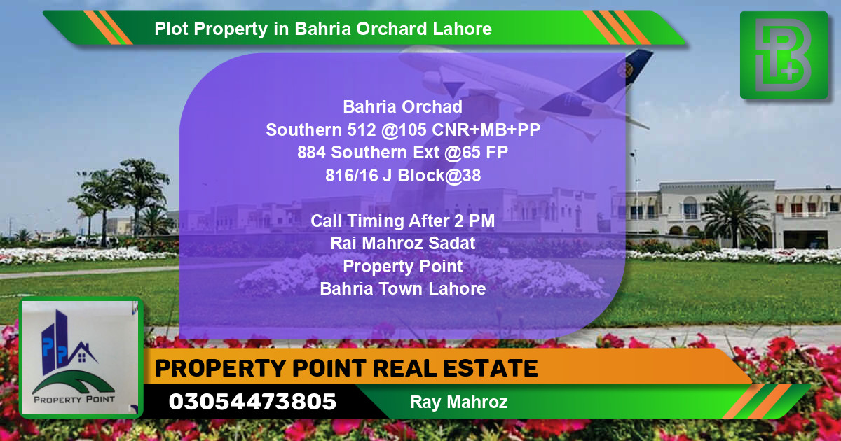 Residential Plot for Sale in Bahria Orchard, Lahore - (BP-57223)