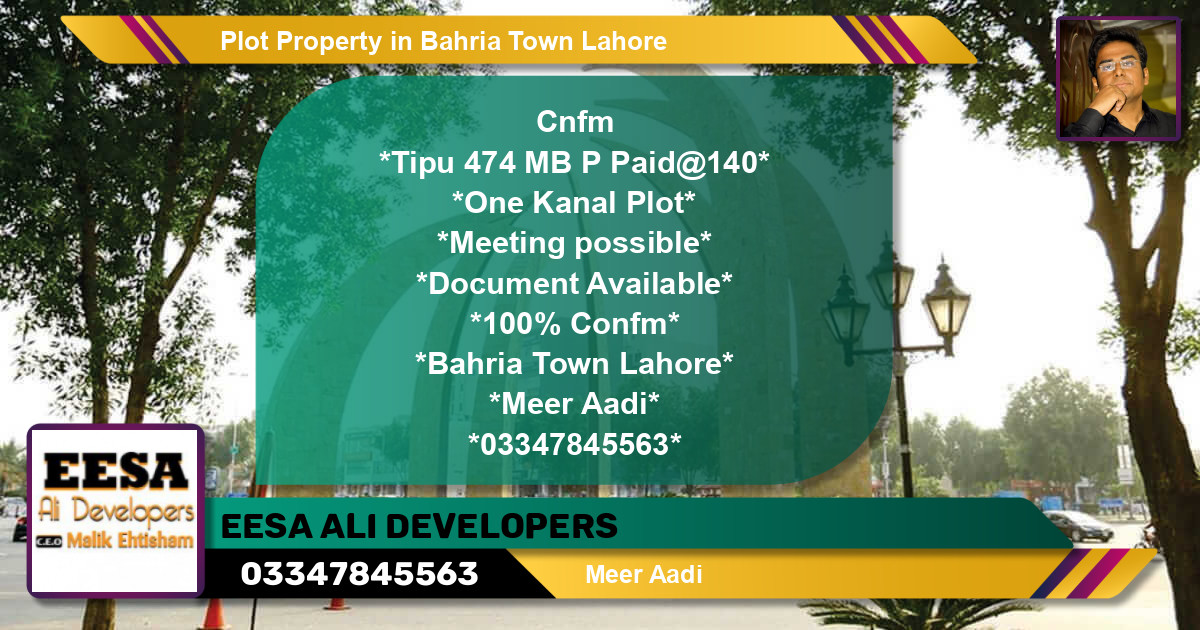 Residential Plot for Sale in Bahria Town, Lahore - (BP-57228)
