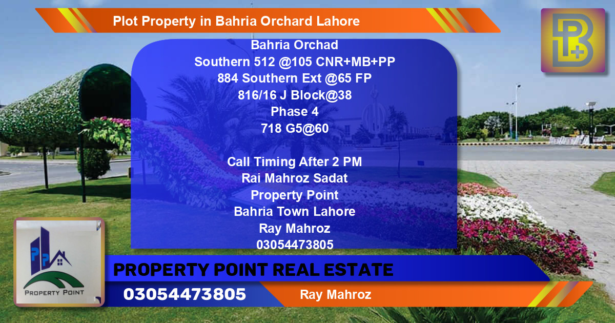 Residential Plot for Sale in Bahria Orchard, Lahore - (BP-57263)