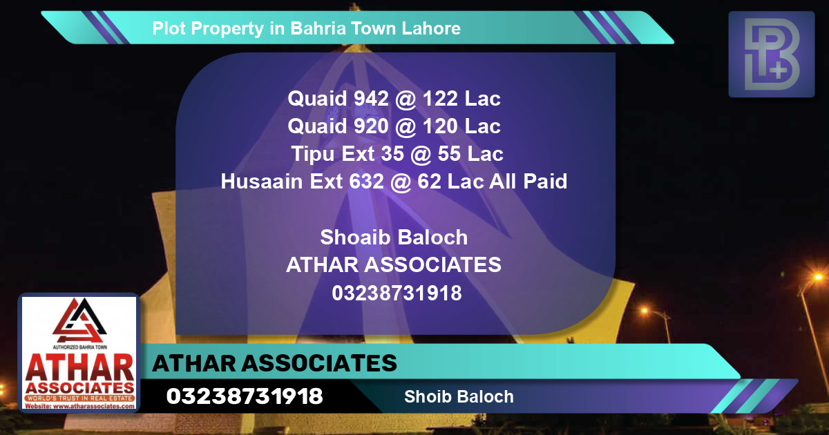 Residential Plot for Sale in Bahria Town, Lahore - (BP-57267)