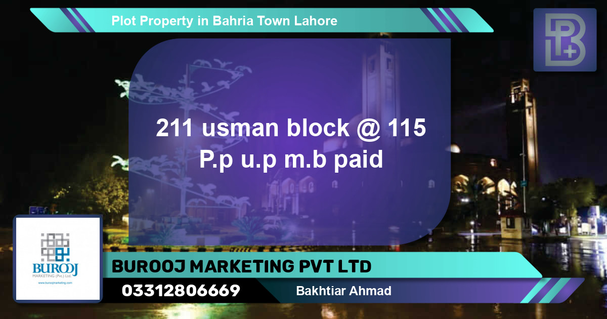 Residential Plot for Sale in Bahria Town, Lahore - (BP-57310)
