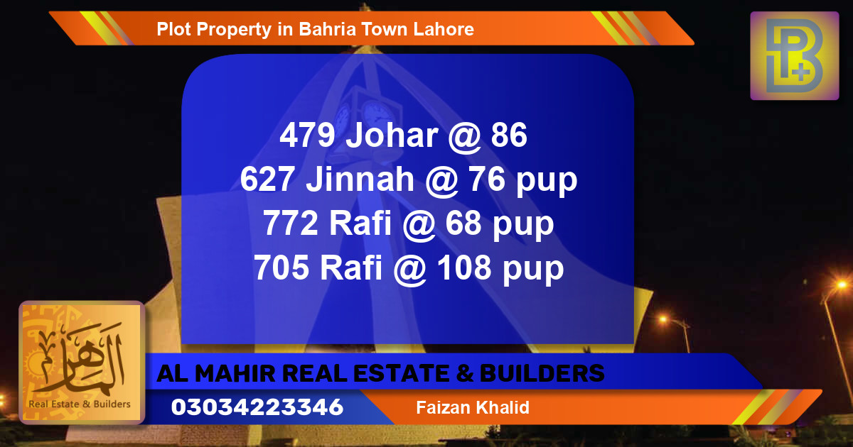 Residential Plot for Sale in Bahria Town, Lahore - (BP-57328)