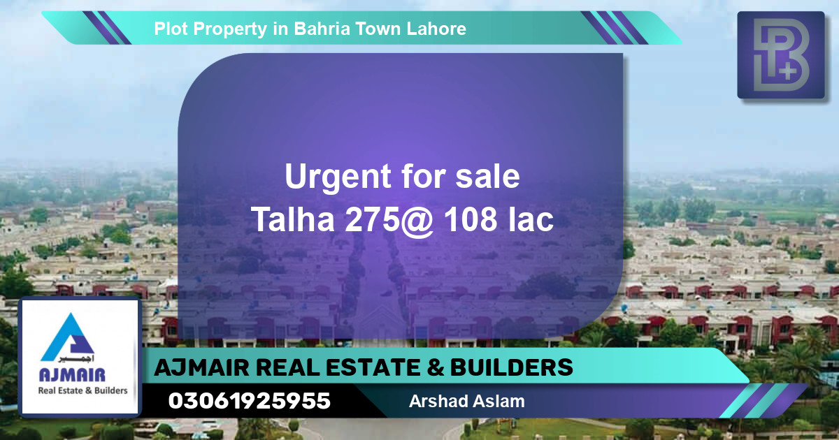 Residential Plot for Sale in Bahria Town, Lahore - (BP-57355)