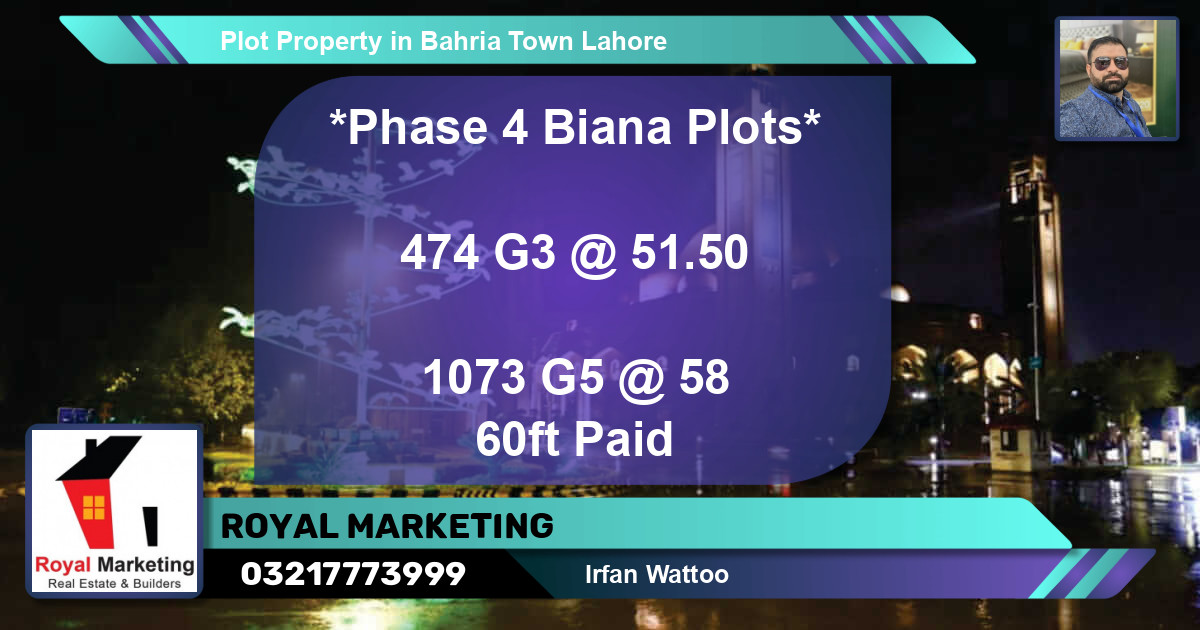 Residential Plot for Sale in Bahria Town, Lahore - (BP-57364)