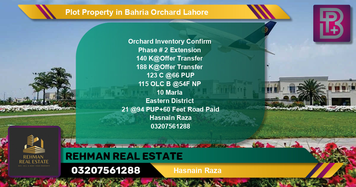 Residential Plot for Sale in Bahria Orchard, Lahore - (BP-57370)