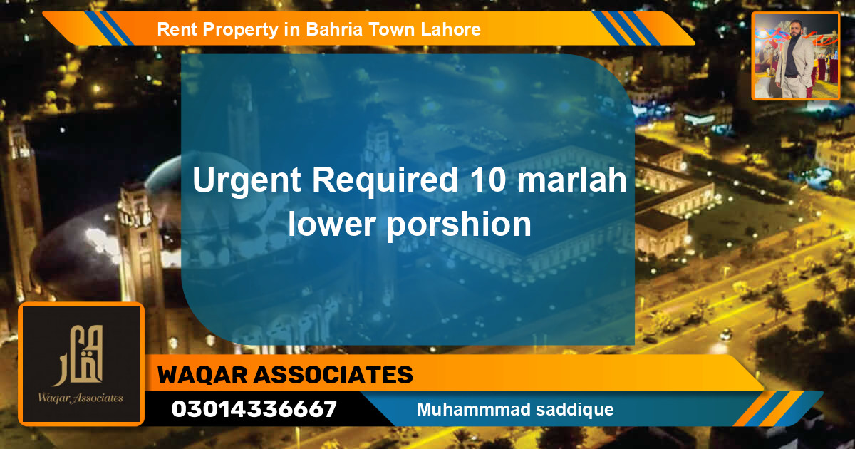 Residential Property for Rent in Bahria Town, Lahore - (BP-57389)
