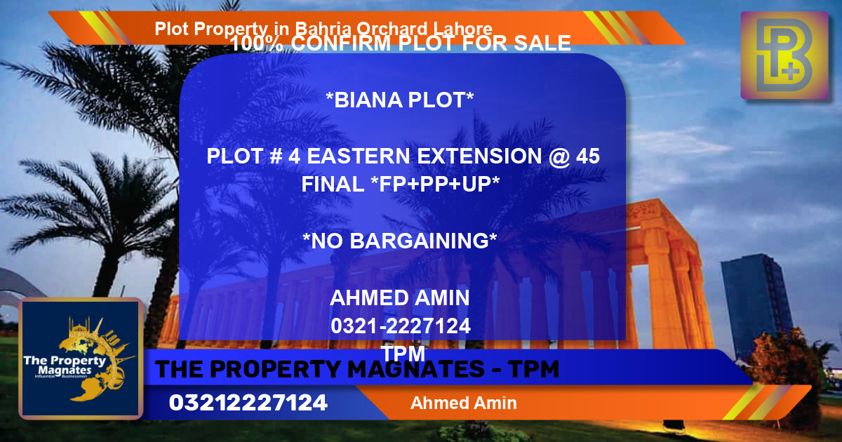 Residential Plot for Sale in Bahria Orchard, Lahore - (BP-57418)