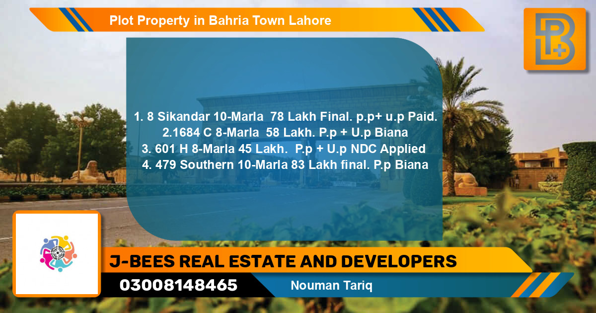 Residential Plot for Sale in Bahria Town, Lahore - (BP-57449)