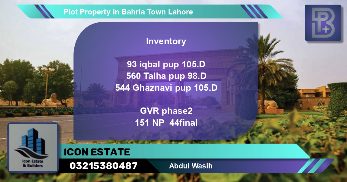 Residential Plot for Sale in Bahria Town, Lahore - (BP-57479)