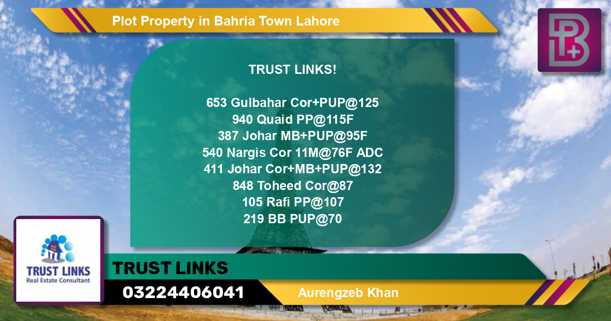 Residential Plot for Sale in Bahria Town, Lahore - (BP-57499)