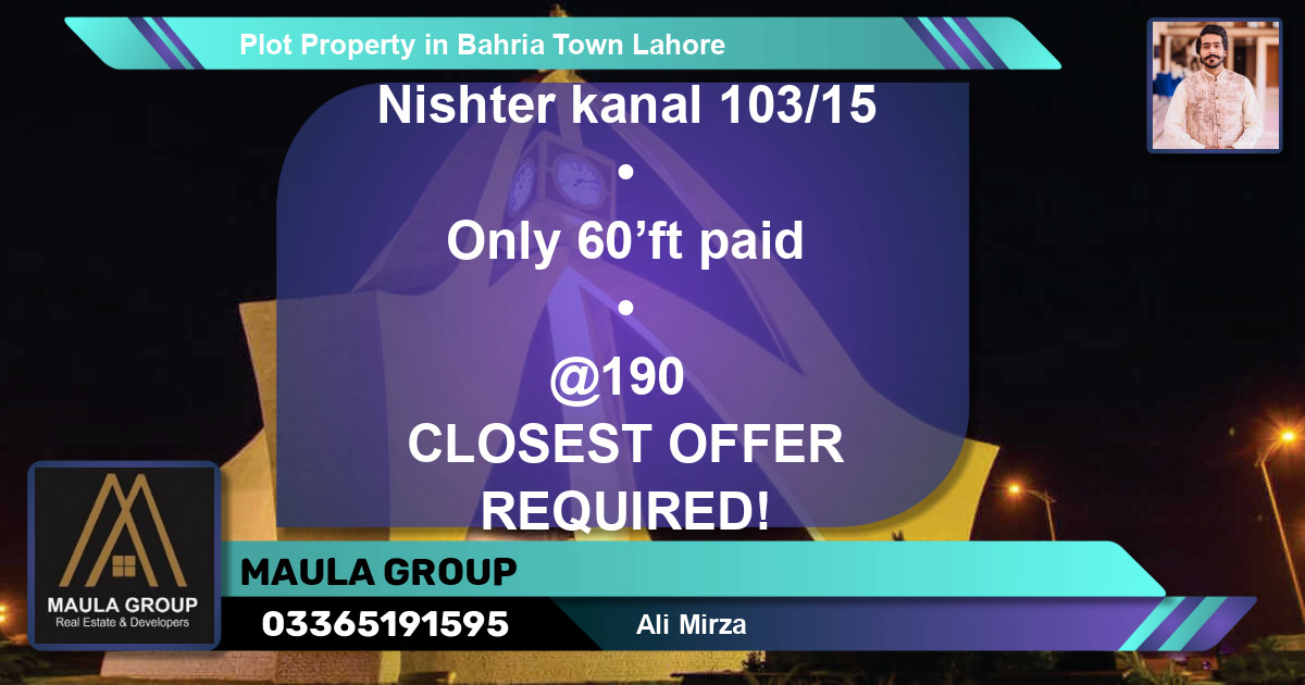 Residential Plot for Sale in Bahria Town, Lahore - (BP-57512)