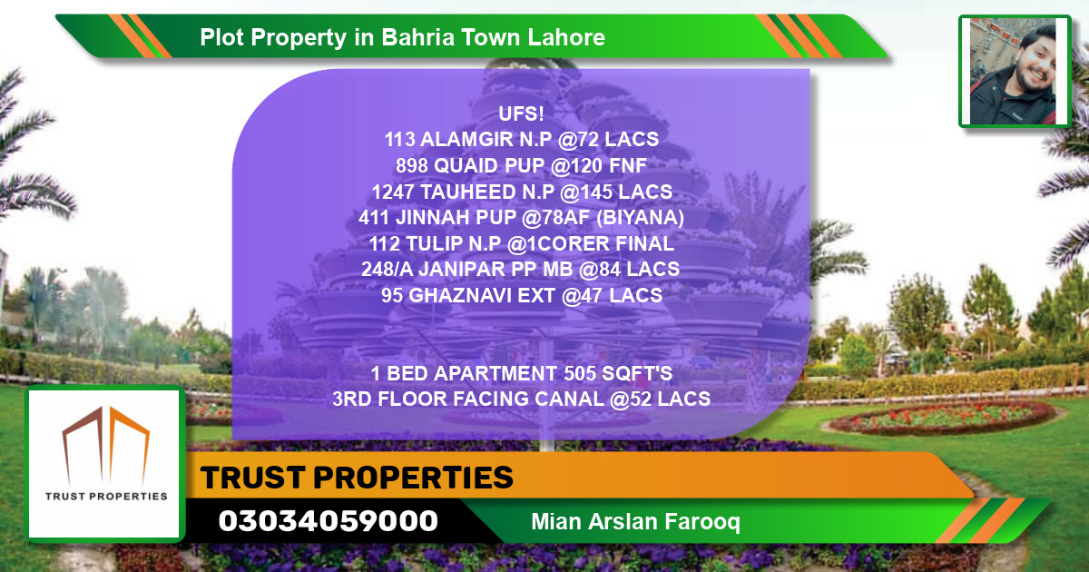 Residential Plot for Sale in Bahria Town, Lahore - (BP-57566)