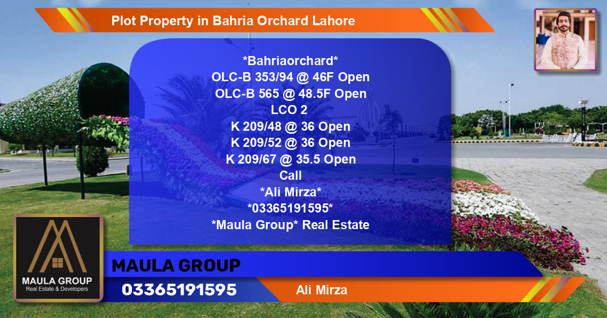 Residential Plot for Sale in Bahria Orchard, Lahore - (BP-57582)
