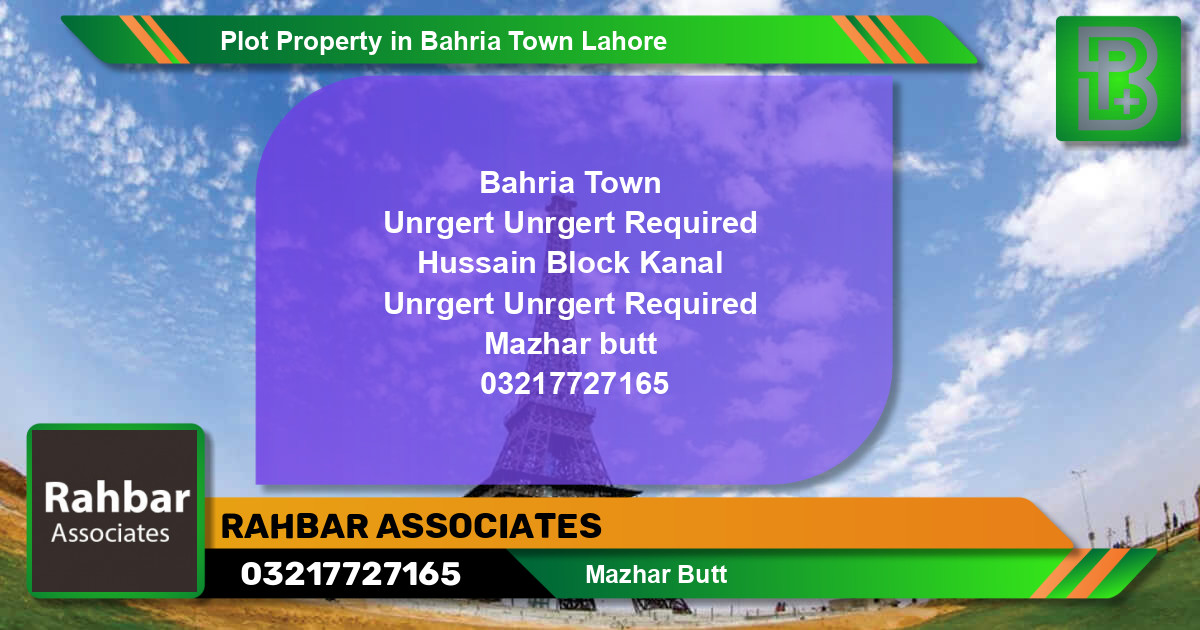 Residential Plot for Sale in Bahria Town, Lahore - (BP-57598)
