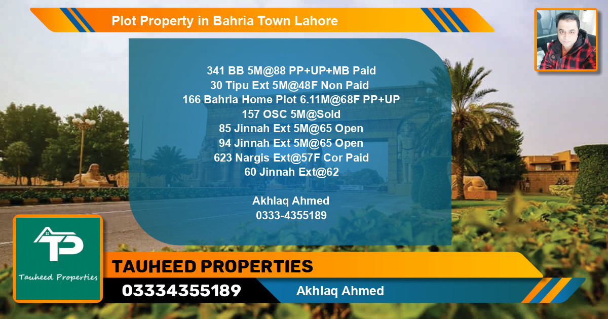 Residential Plot for Sale in Bahria Town, Lahore - (BP-57623)