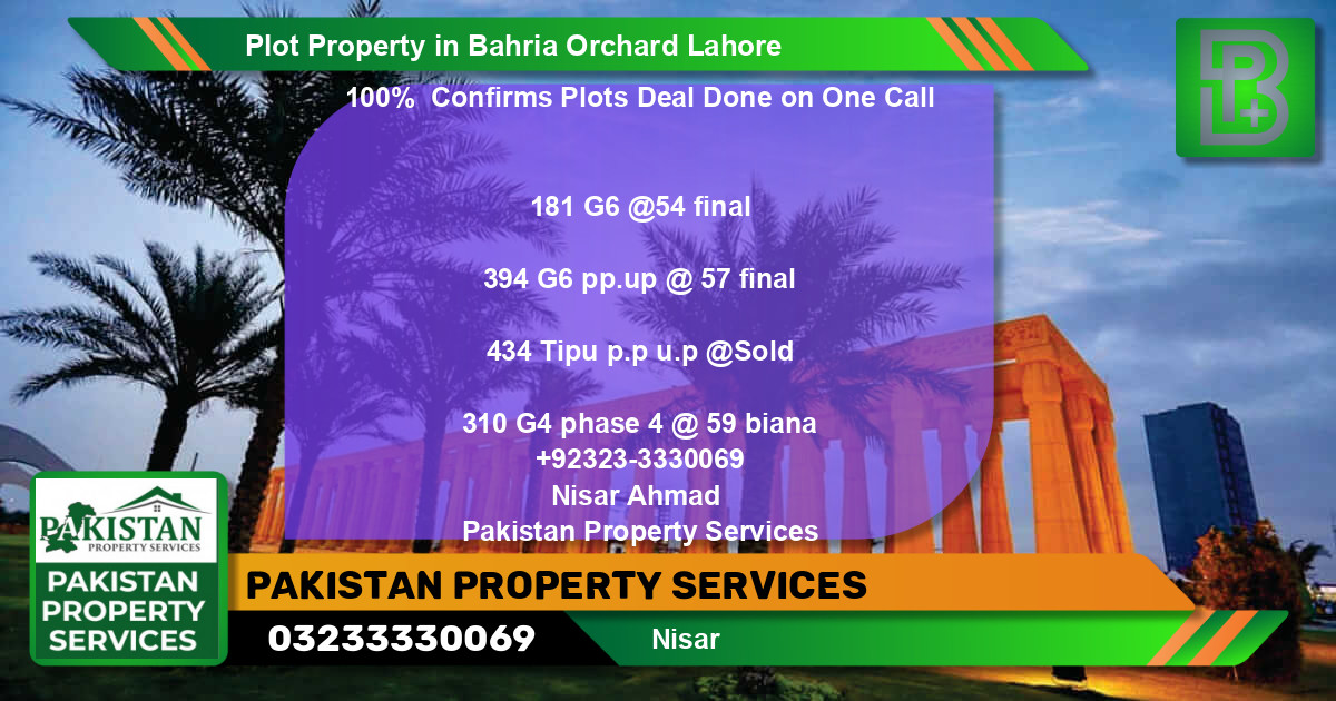 Residential Plot for Sale in Bahria Orchard, Lahore - (BP-57643)