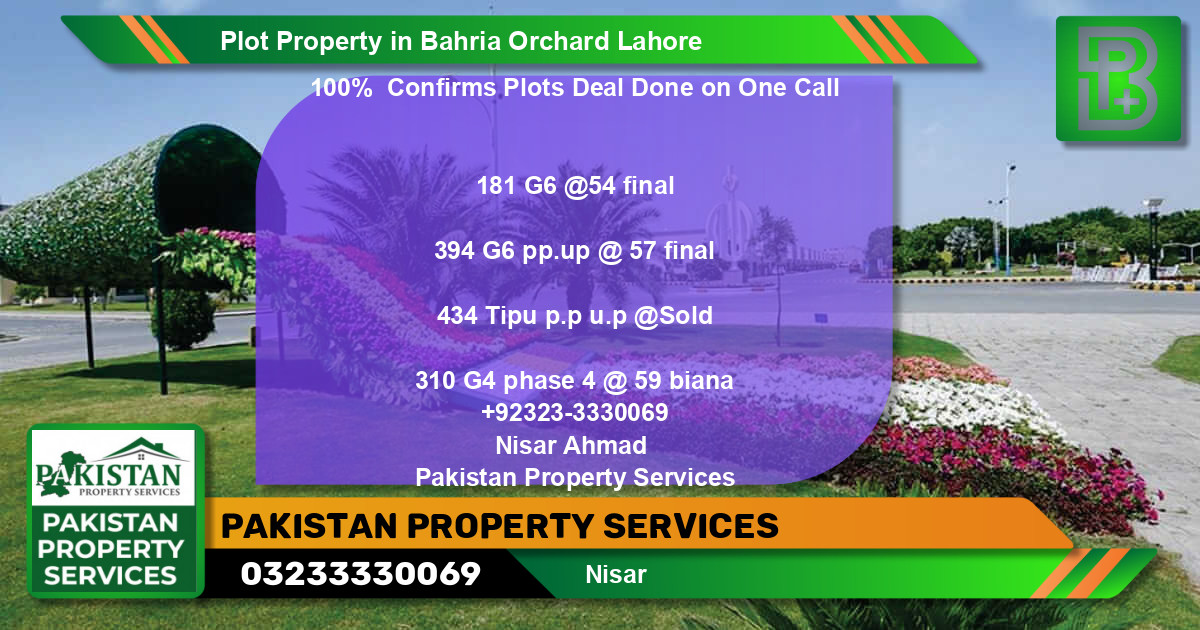 Residential Plot for Sale in Bahria Orchard, Lahore - (BP-57647)