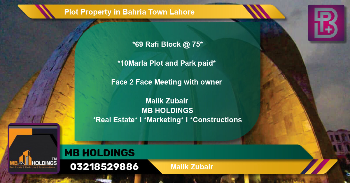 Residential Plot for Sale in Bahria Town, Lahore - (BP-57654)