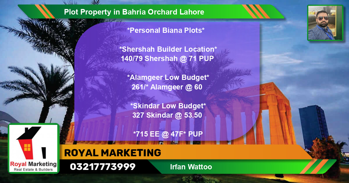 Residential Plot for Sale in Bahria Orchard, Lahore - (BP-57665)