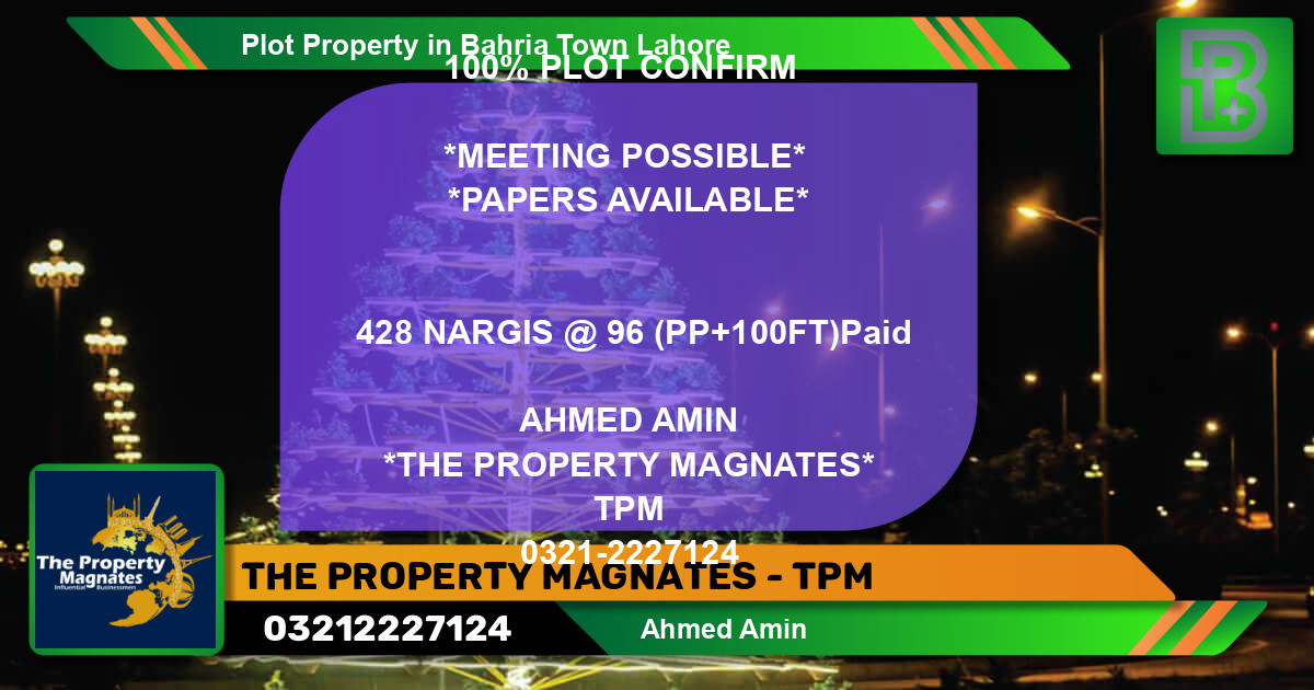 Residential Plot for Sale in Bahria Town, Lahore - (BP-57669)