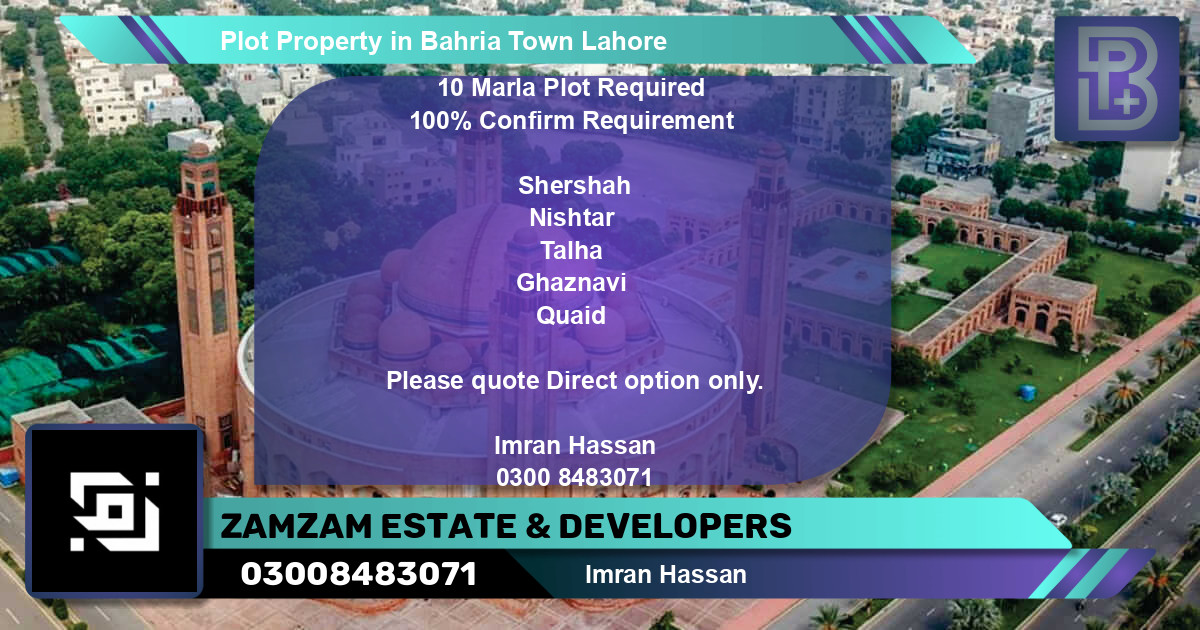 Residential Plot for Sale in Bahria Town, Lahore - (BP-57681)